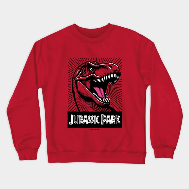 Jurassic Park Rexy Roar Pop Art Crewneck Sweatshirt by avperth